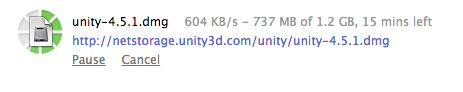 Downloading Unity 4.5.1