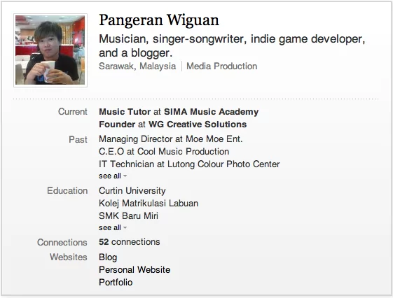 Updating My “Professional Profile”