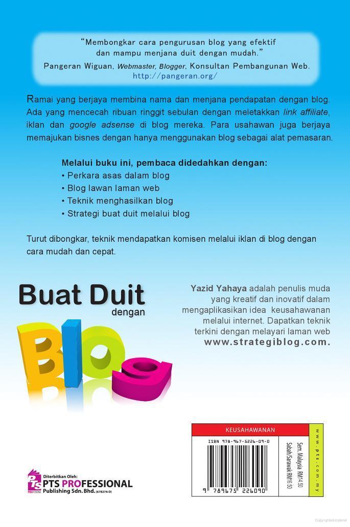 Buat Duit Dengan Blog Back Cover Buat Duit Dengan Blog Back Cover