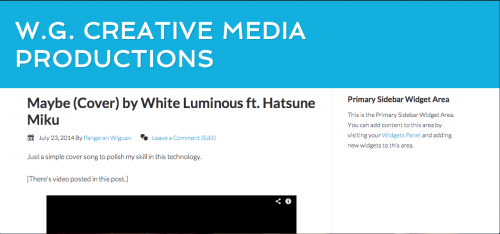 Undeveloped W.G. Creative MEDIA Productions website