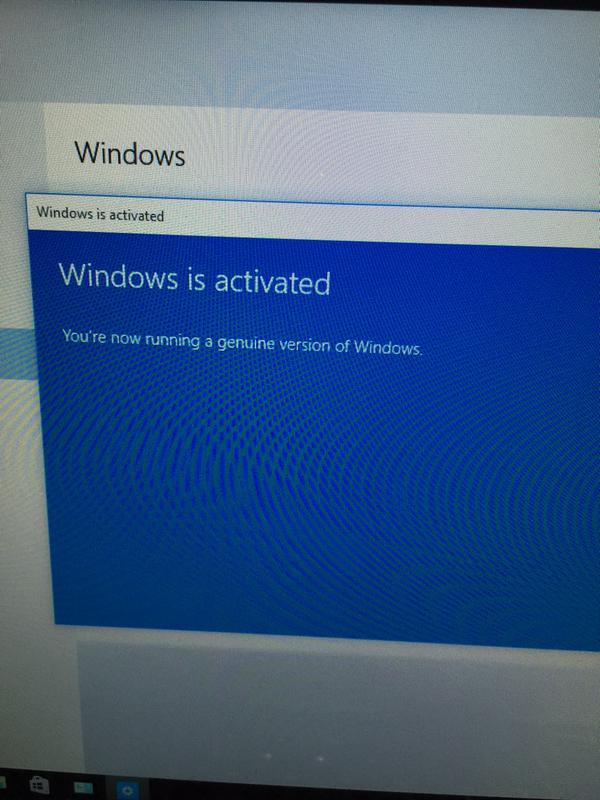 Activating Windows 10