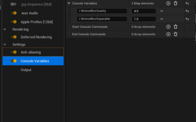 Unreal Engine 5 Movie Pipeline Cinematic Render Settings